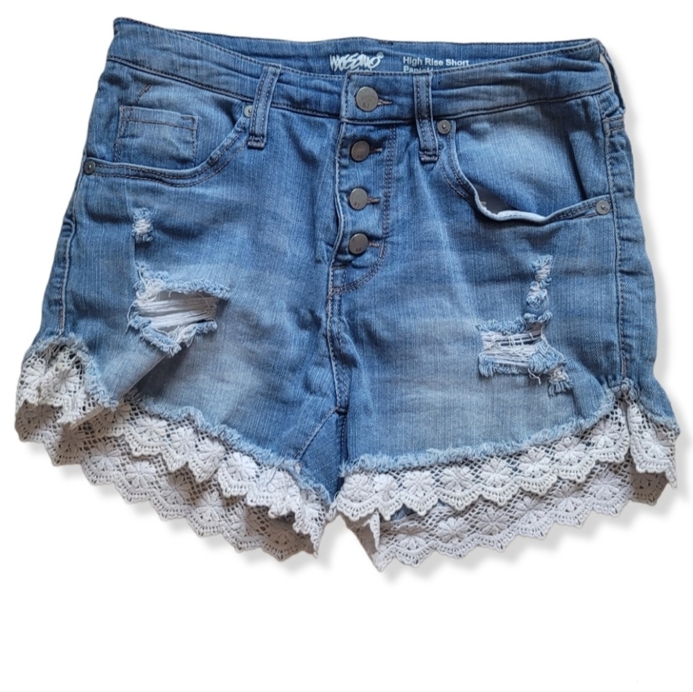 Mossimo High Rise Short | Distressed Shorts | Lace Edge | Size 6